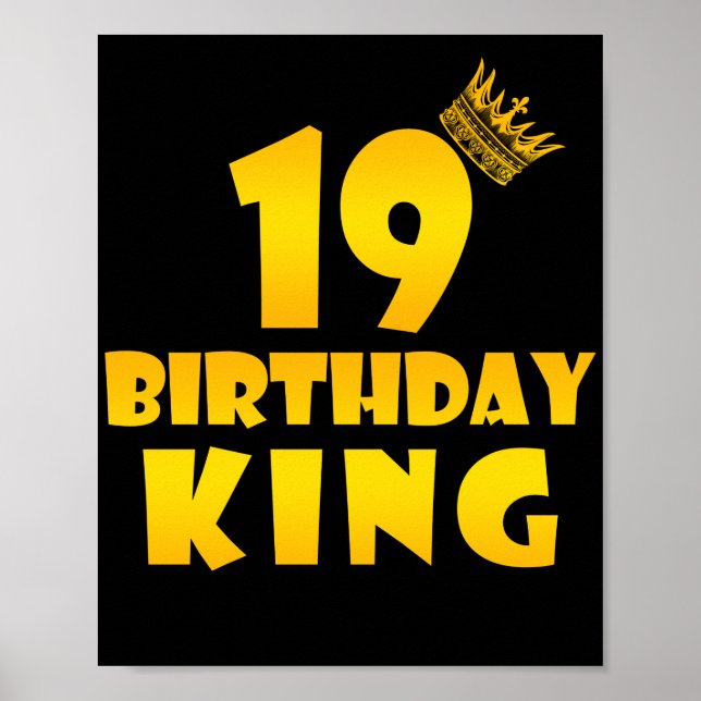 Poster 19e anniversaire Cadeau pour 19 ans Anniversaire R (Devant)