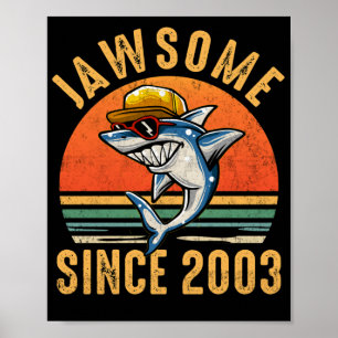 Poster 19e anniversaire Requin 19 ans Jawsome depuis 2003
