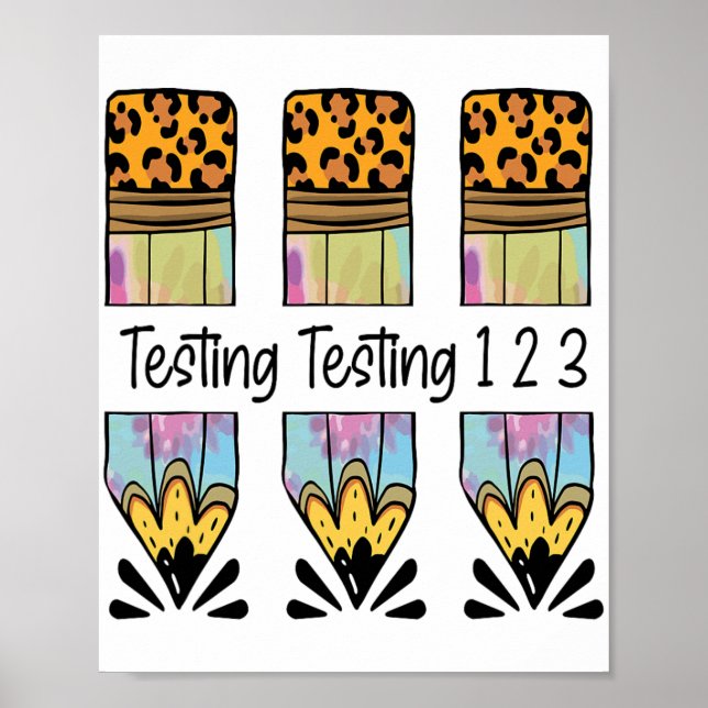 Poster 1 2 3 Jour d'essai Chemise Test Jour d'examen ense (Devant)
