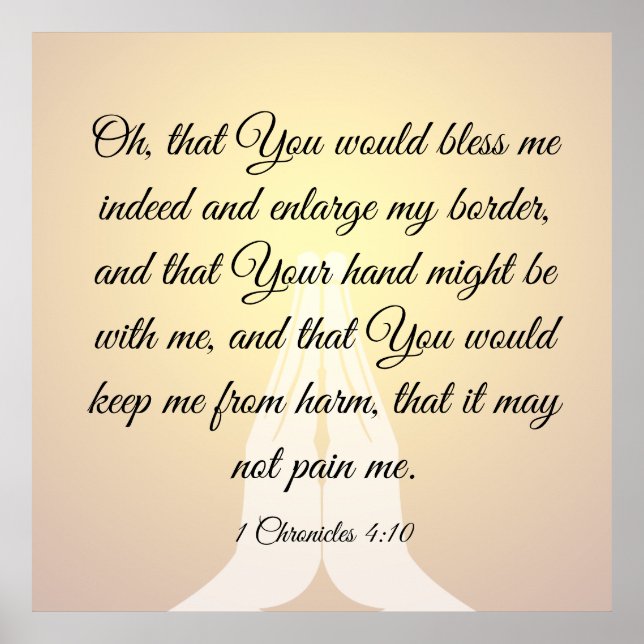 Poster 1 Chroniques 4:10 (Devant)