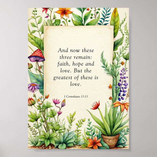 Poster 1 Corinthiens 13:13 Bible chrétienne Verse (Devant)