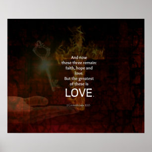 Poster 1 Corinthiens 13:13 Versets de la Bible Citation s