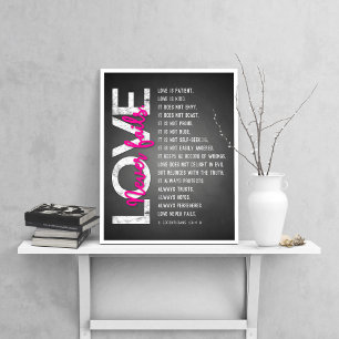 Poster 1 Corinthiens 13:4-8 Verse de la Bible, Calque et 