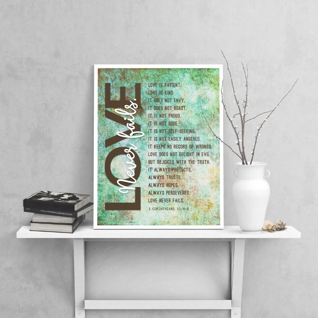 Poster 1 Corinthiens 13:4-8 Verse de la Bible, Tourbillon (Créateur téléchargé)