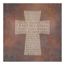 1 Corinthiens 13 chapeau d'amour Cross Rustic Post
