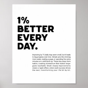 Poster 1% de mieux chaque jour de motivation