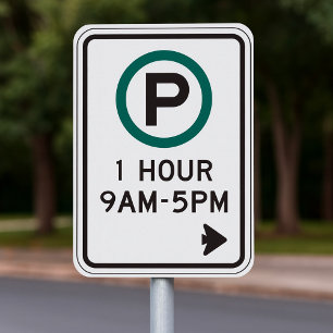 Poster 1 Heure De Parking Pour Zones De Parking Contrôlée