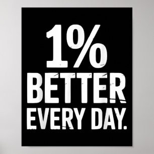 Poster 1% Meilleur Chaque Jour D'Amélioration De Soi.