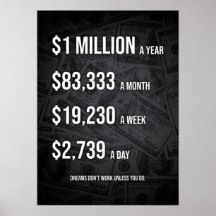 Poster 1 Million De Dollars Par An - Un Succès Inspirant