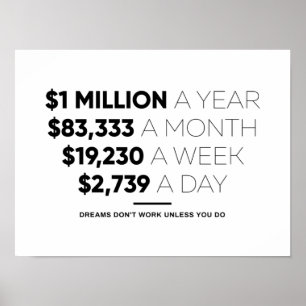 Poster 1 million par an Devis motivationnel