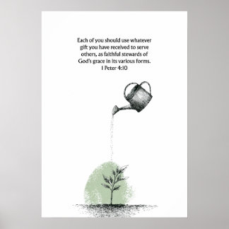 Poster 1 Peter 4:10 Bible Verse Christian Faith Wall Art