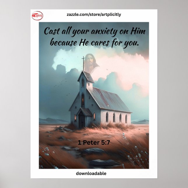 Poster 1 Peter 5:7 (Devant)
