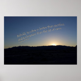 Poster 1 Samuel 15:22 Coucher du soleil