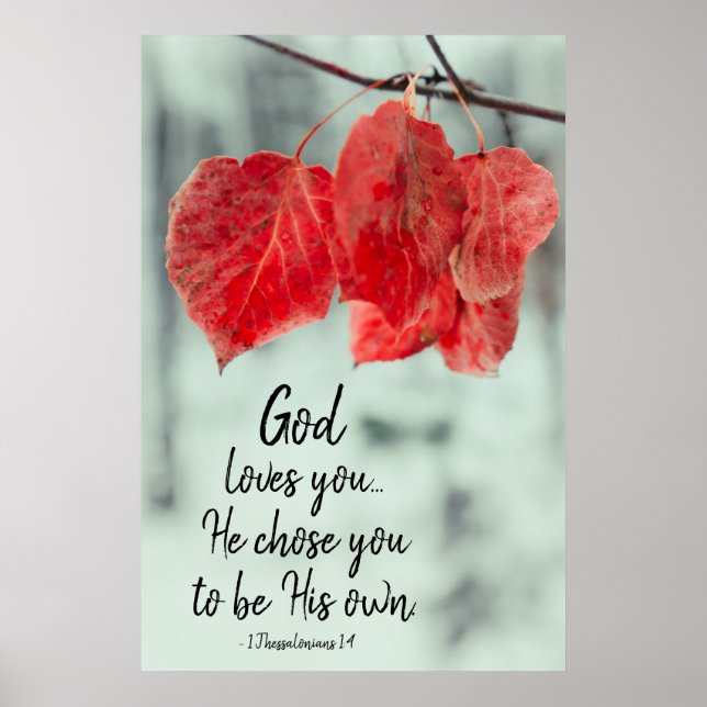 Poster 1 Thessaloniciens 1:4 Dieu t'aime... Il t'a choisi (Devant)