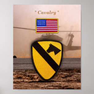 Poster 1er 7e Cavalry Air Cav Vétérinaires Vets Patch