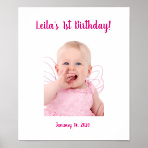 Poster 1er anniversaire photo personnalisée Se connecter 