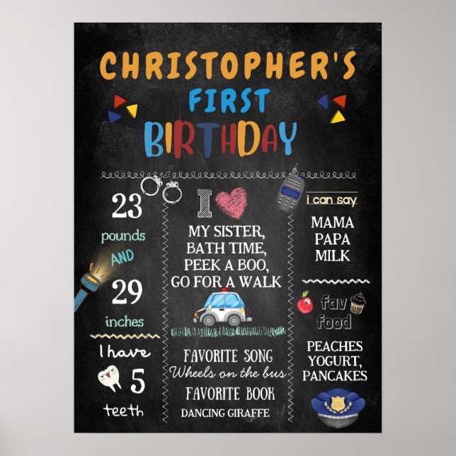 Poster 1er anniversaire Police Officier Parti (Devant)