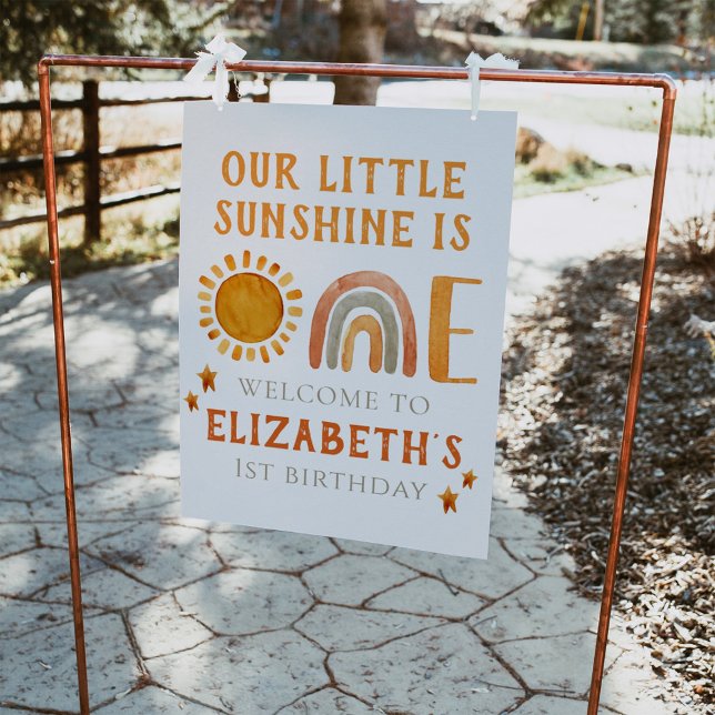 Poster 1ère aquarelle Anniversaire Arc-en-ciel et bienven (Créateur téléchargé)