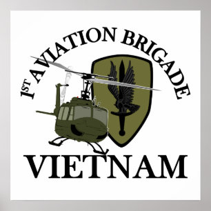 Poster 1ère AVN BDE Vietnam Vet Huey