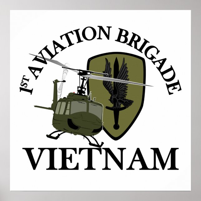 Poster 1ère AVN BDE Vietnam Vet Huey (Devant)