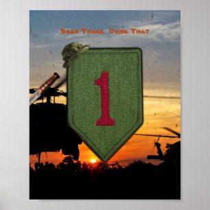 Poster 1ère ID Infanterie grand rouge 1 Vietnam Patch de 