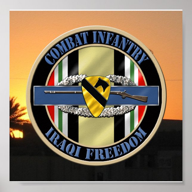 Poster 1re division de cavalerie OIF VETERAN (Devant)