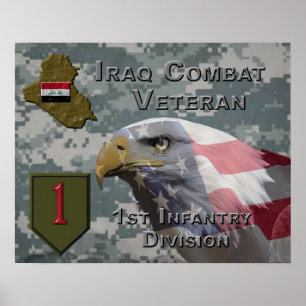 Poster 1re Division d'infanterie Irak Vétérinaire de comb