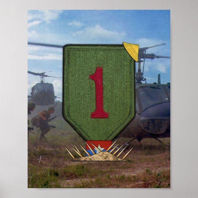 Poster 1re division d'infanterie Patch de guerre du Vietn (Devant)