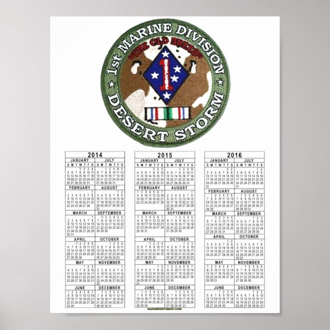 Poster 1re DIVISION MARINE DÉSERT STORT (Devant)