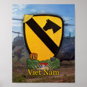 Poster 1st 7th Cavalry Air Cav Vietnam Nam War Patch