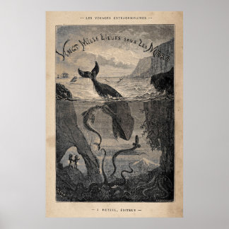 Poster 2000 Leagues Under the Sea Frontispiece 1871