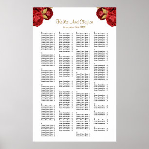 Poster 200 Mariages Floraux Rouge Et Or