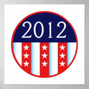 Poster 2012 election seal red and blue vote voting