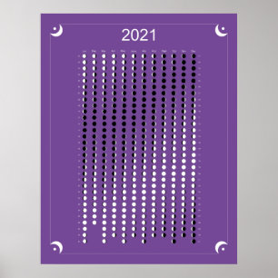 Poster 2021 - Calendrier Lune violet