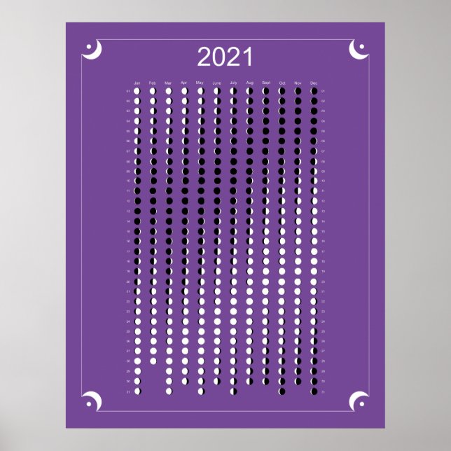Poster 2021 - Calendrier Lune violet (Devant)