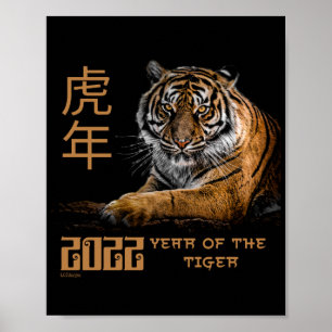 Poster 2022 ANNÉE DU TIGER cadeau de la nouvelle année ch