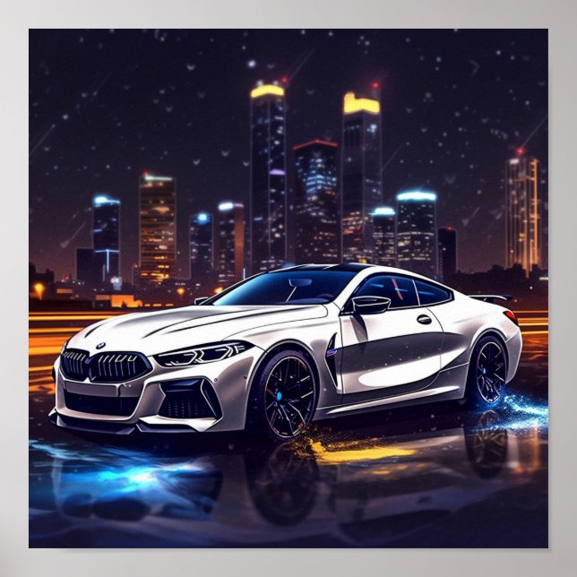 Poster 2022 BMW M850 Sport de luxe Art automobile (Devant)