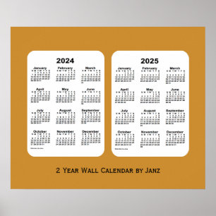 Poster 2024-2025 Gold 2 Year Wall Calendar par Janz