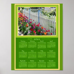 Poster 2024 Calendrier Tulips Garden Photo imprimable ou