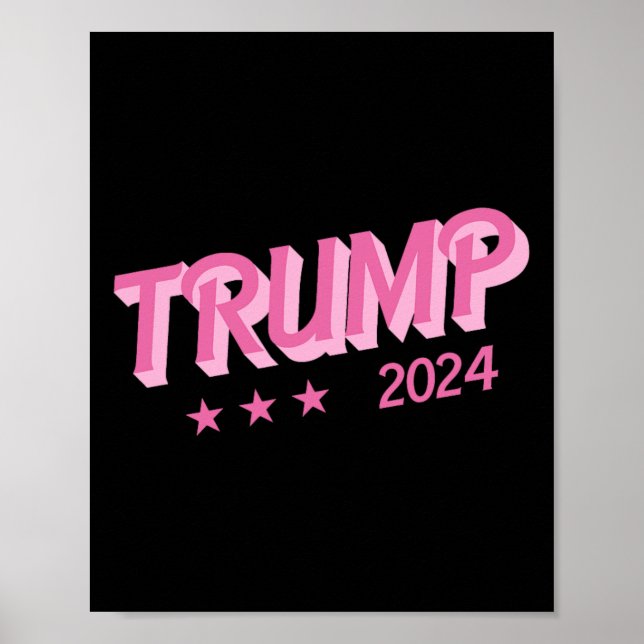 Poster 2024 - Drôle Donald Trump - Lettres de bulle rose (Devant)