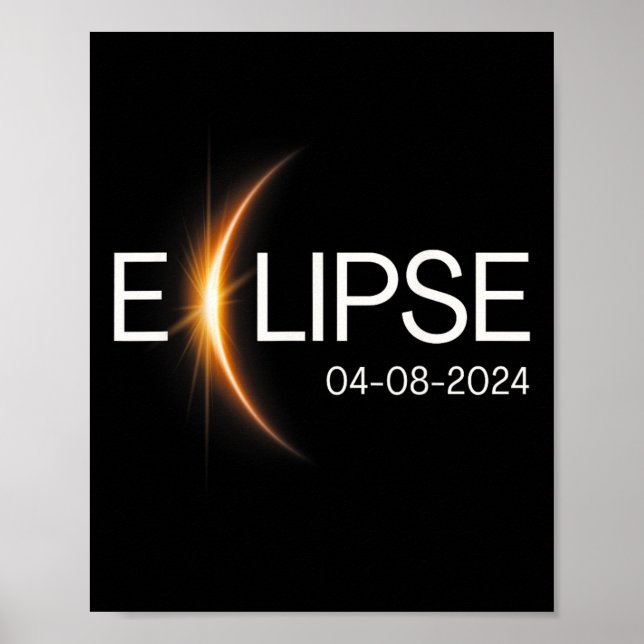 Poster 2024 Totalité Eclipse Solar 2024 (Devant)