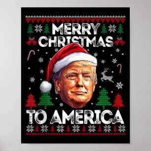 Poster 2024 Trump vilain pull de Noël Joyeux Noël