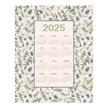 2025 Chardon Calendrier de l'année complète