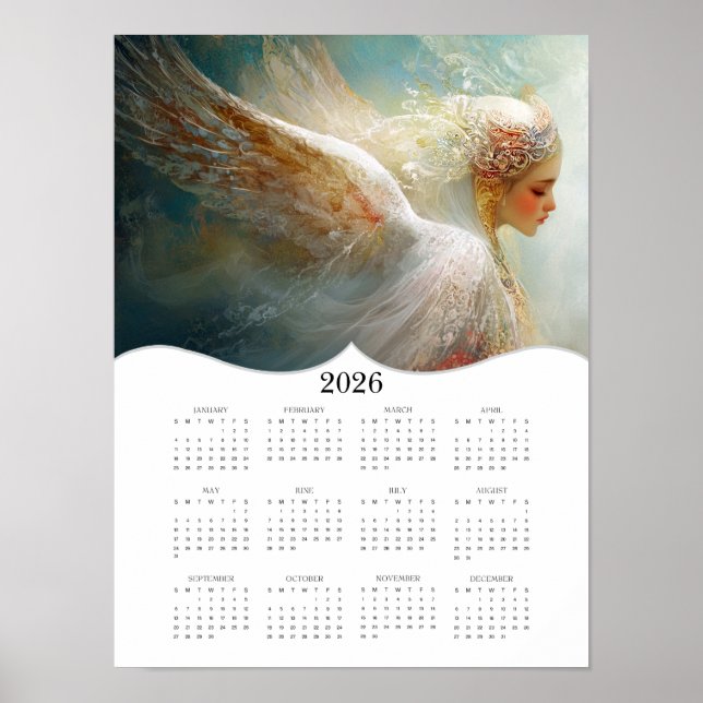 Poster 2026 Angel année complète Calendrier du mur (Devant)