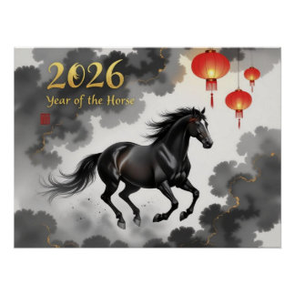 Poster 2026 Année chinoise du cheval