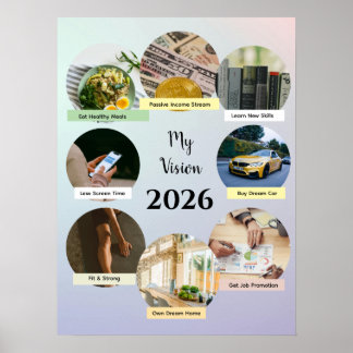 Poster '2026 Ästhetische Pastellkreise Vision'