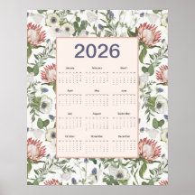 2026 Calendar Flowers Butterflies