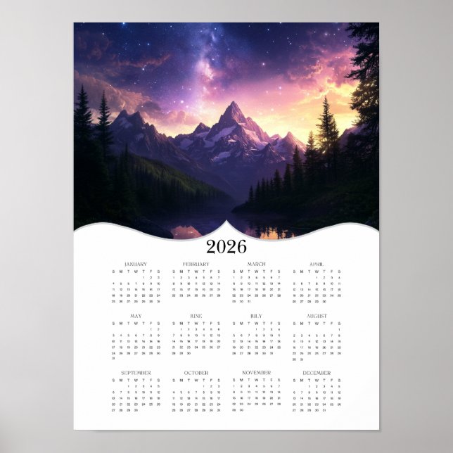 Poster 2026 Céleste Mountain Calendrier de la muraille de (Devant)