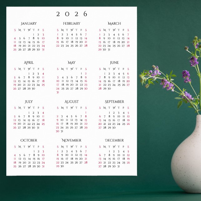Poster 2026 Full Year Home Office Yearly Wall Calendar (2026 Full Year Home Office Yearly Wall Calendar Poster)