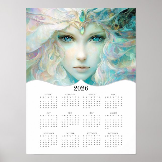 Poster 2026 Imaginaire Lady Année complète du calendrier  (Devant)